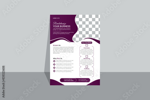 Creative Curving Shape Corporate Business Flyer Design Template 