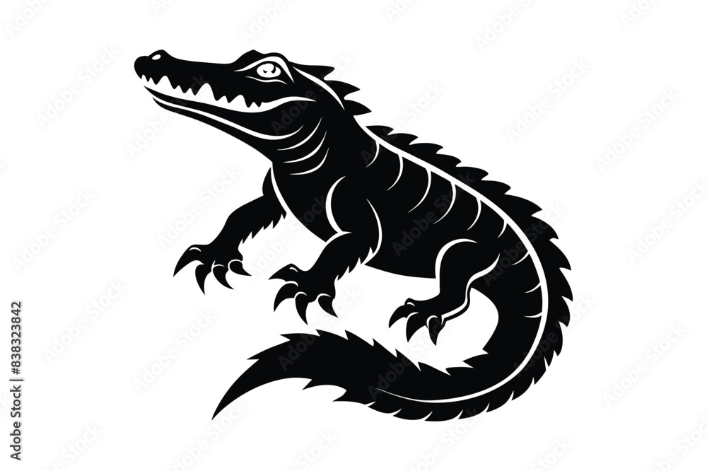 alligator silhouette black white vector illustration alligator silhouette black white vector illustration