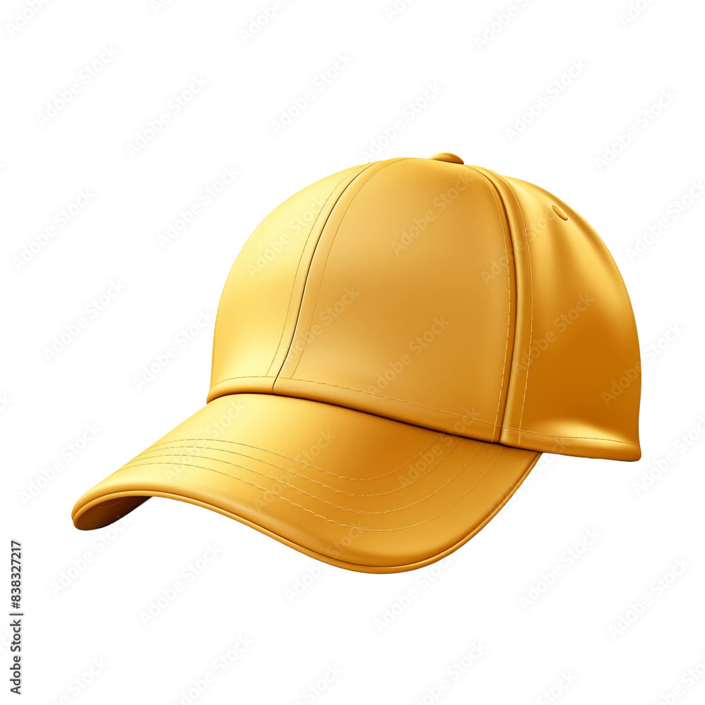 Fototapeta premium gold fabric baseball cap isolated on white