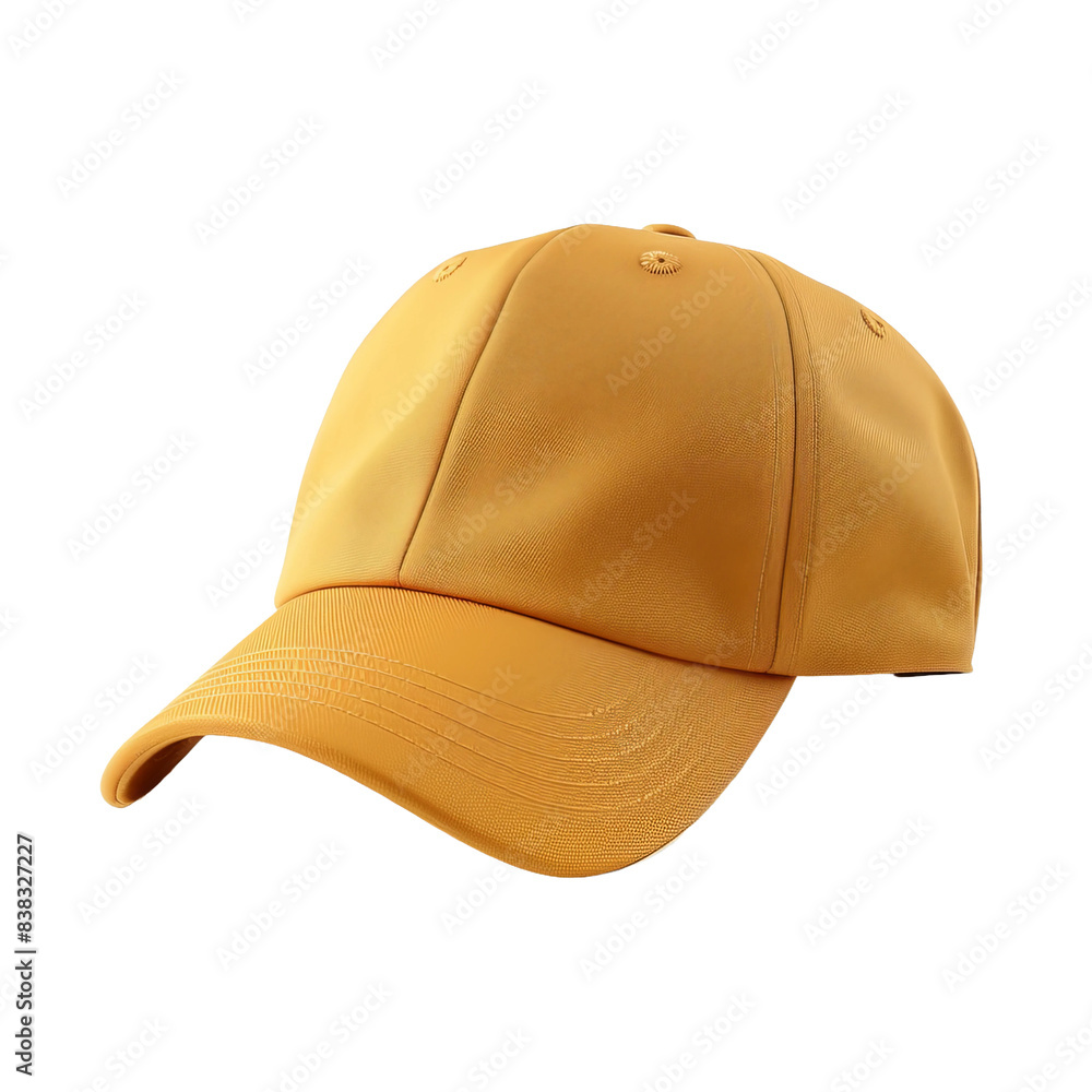 Fototapeta premium gold fabric baseball cap isolated on white