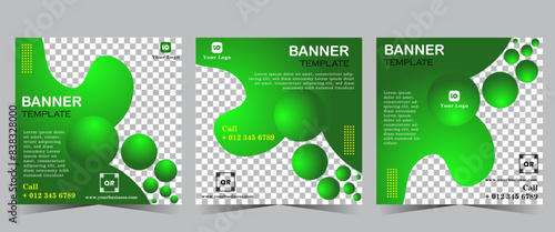 Business marketing webinar template with green colour, social media post template with green colour. Vector eps 