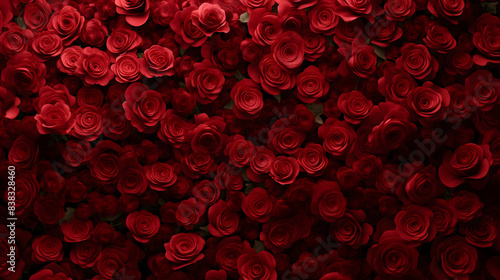 Enchanting Red Roses: A High-Resolution Background Blanket © slonme