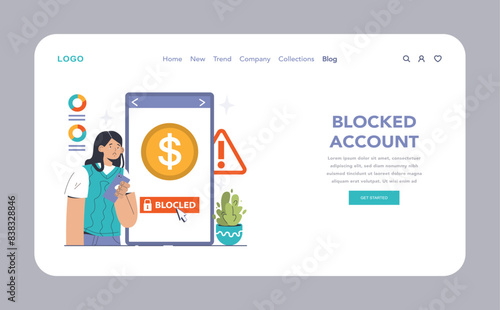 Blocked Account concept. Flat vector illustration