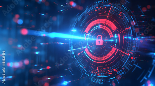 Wallpaper Mural Cybersecurity Concept with Digital Lock Symbol on Abstract Network Background Torontodigital.ca