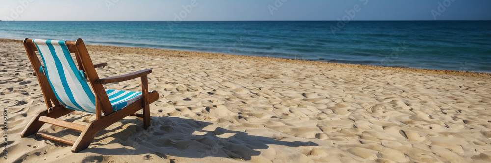 Sun loungers on the beach, beautiful ocean views, vacation concept. Sun loungers on the beach, beautiful ocean views, vacation concept.