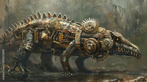  Steampunk Sarcosuchus. photo