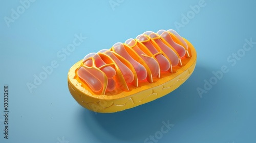 3D illustration of Mitochondria is the powerhouse of the cell.