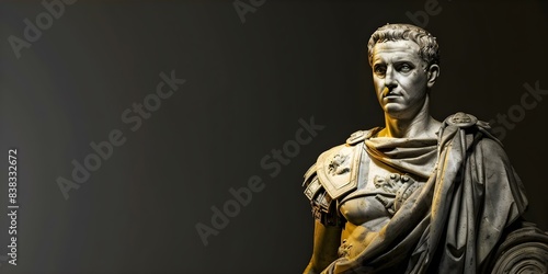 Gus Julius Caesar Iconic Roman General and Statesman Renowned for Military Prowess. Concept Julius Caesar, Roman Empire, Military Campaigns, Political Power, Historical Figure photo