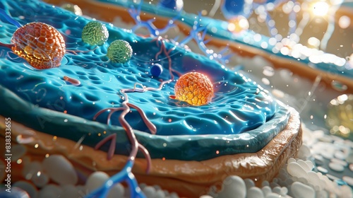 3D illustration of the structure of the cell membrane