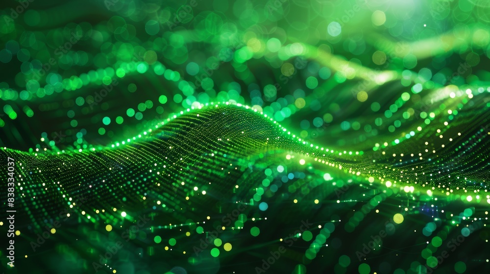 An abstract illustration with a green background, showcasing a digital matrix of code flowing like a river, representing the fusion of nature and technology. An abstract illustration with a green background, showcasing a digital matrix of code flowing like a river, representing the fusion of nature and technology.