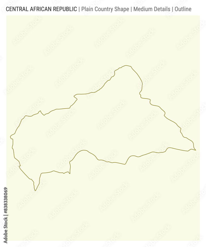 Obraz premium CAR plain country map. Medium details. Outline style. Shape of CAR. Vector illustration.