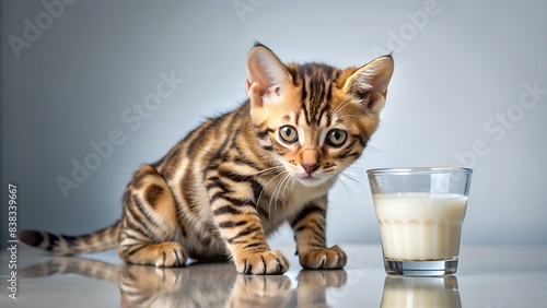 bengal cat on a white background