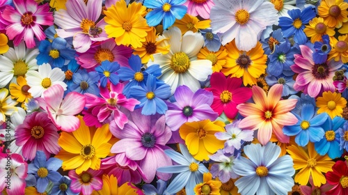 Background of Colorful Flowers  Generative AI Image