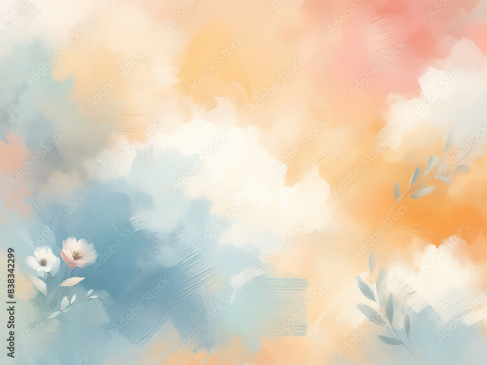 Abstract background with pastel clouds.AI Abstract background with pastel clouds.AI