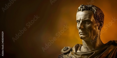 Gus Julius Caesar Iconic Roman General and Statesman Renowned for Military Prowess. Concept History  Ancient Rome  Military  Julius Caesar  Leadership