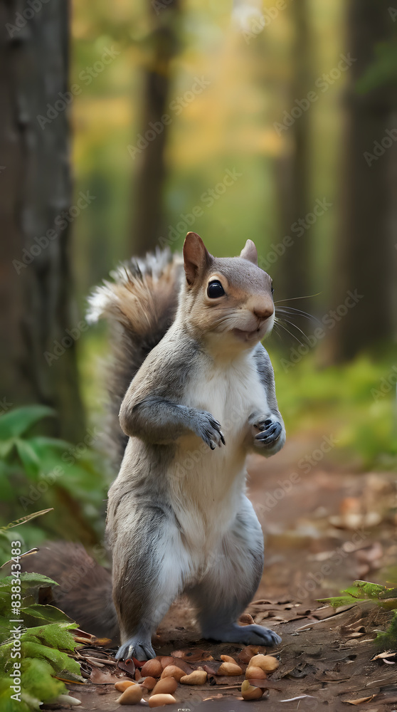 a squirrel standing on its hind legs on the ground a squirrel standing on its hind legs on the ground