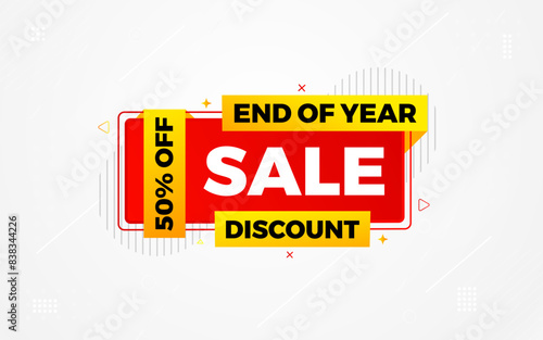 End of Year sale offer banner template. stock clearance background. end of year banner template design for web or social media, Sale special offer. abstract vector design.