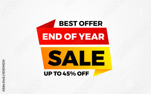 End of Year sale offer banner template. stock clearance background. end of year banner template design for web or social media, Sale special offer. abstract vector design.