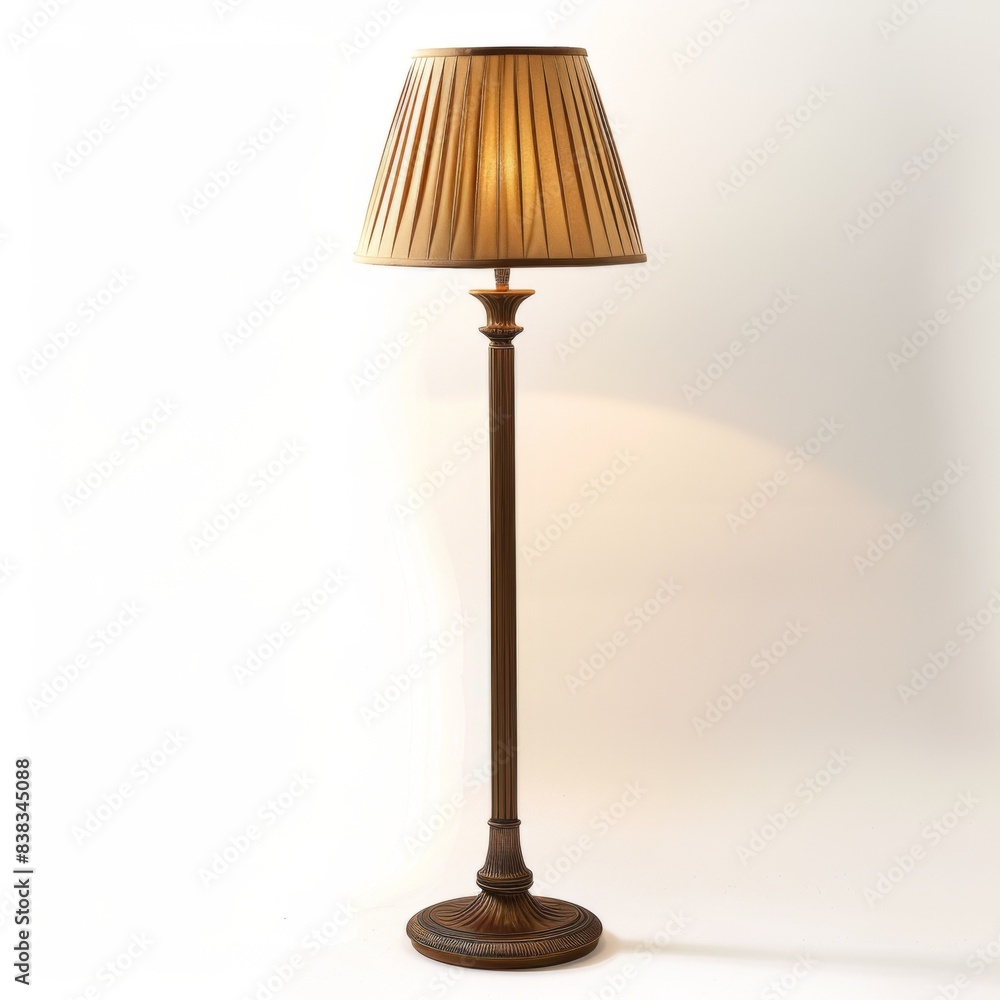 Modern Floor Lamp Illuminating White Space - Isolated on White Background Modern Floor Lamp Illuminating White Space - Isolated on White Background