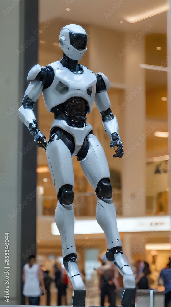 a robot that is standing on a platform in a building a robot that is standing on a platform in a building