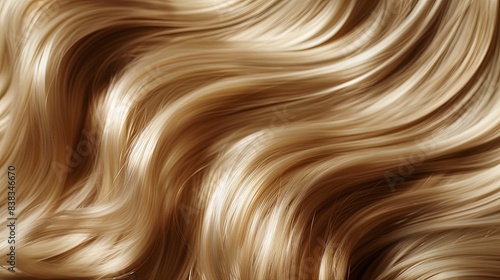Beautiful blonde hair texture background, close up. Beautiful curly hairstyle. Hair fashion concept for beauty industry and spa advertising