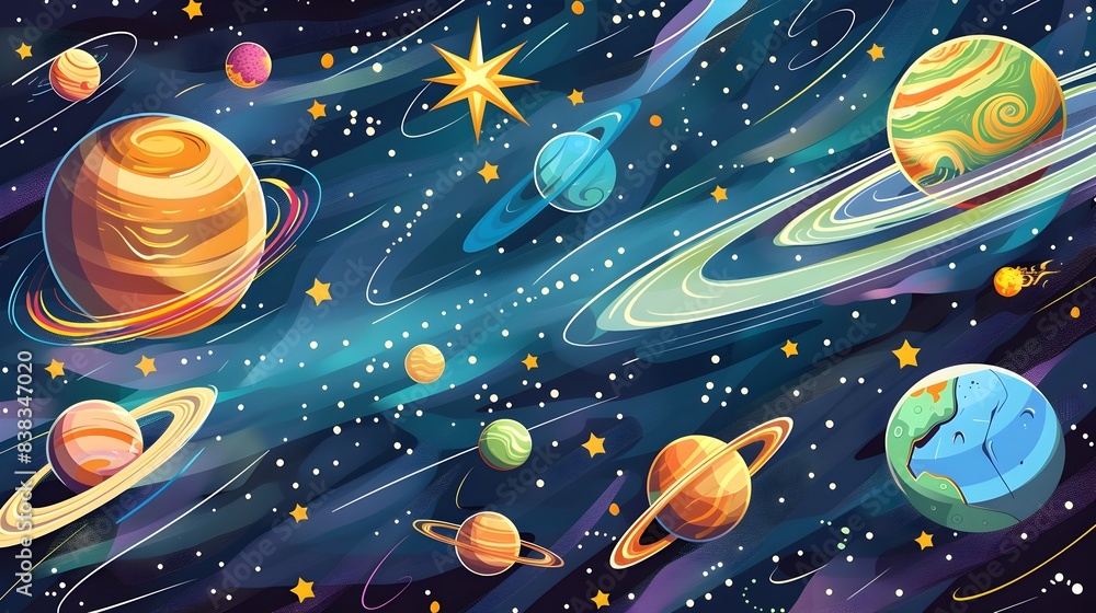 Detailed of the Captivating Solar System with Planets,Stars,and Cosmic Phenomena Detailed of the Captivating Solar System with Planets,Stars,and Cosmic Phenomena