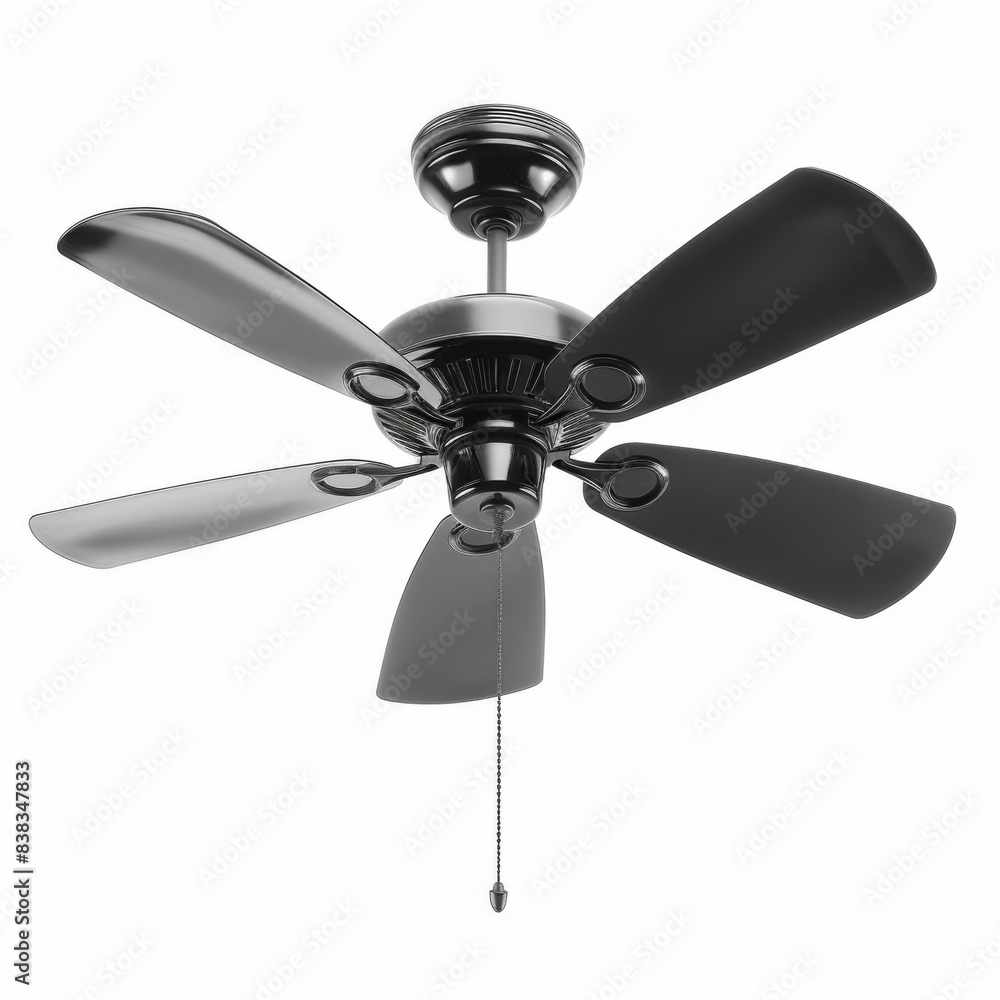 Modern Ceiling Fan Isolated on White Background for Home Interior Design Modern Ceiling Fan Isolated on White Background for Home Interior Design