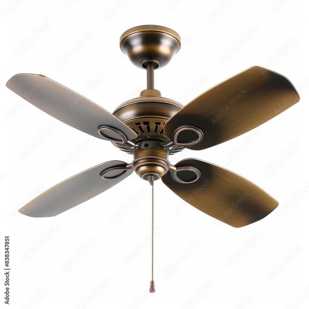 Modern Ceiling Fan Isolated on White Background for Home Decor Concepts Modern Ceiling Fan Isolated on White Background for Home Decor Concepts