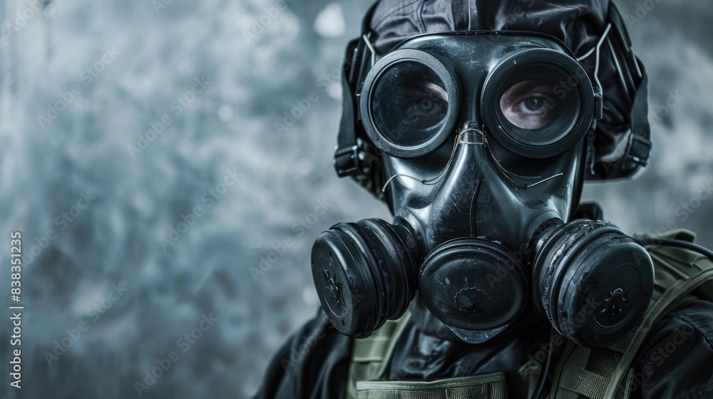 Swat team soldier with gas mask Swat team soldier with gas mask