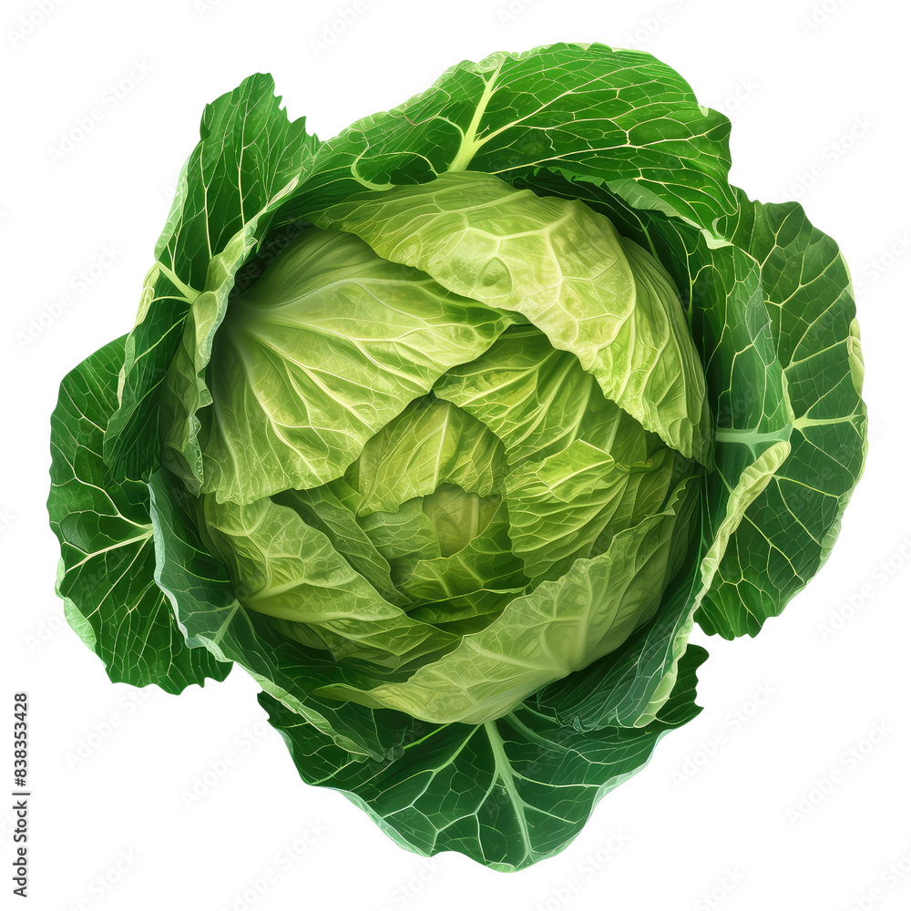 Green cabbage isolated on transparent background. Green cabbage isolated on transparent background.