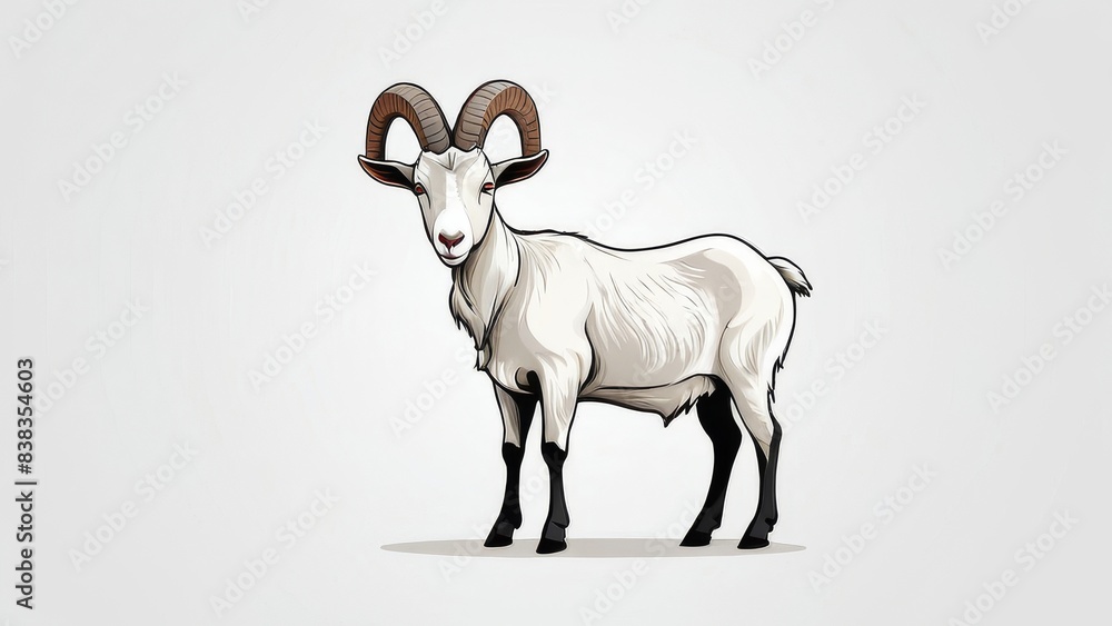 Fototapeta premium goat on a white background