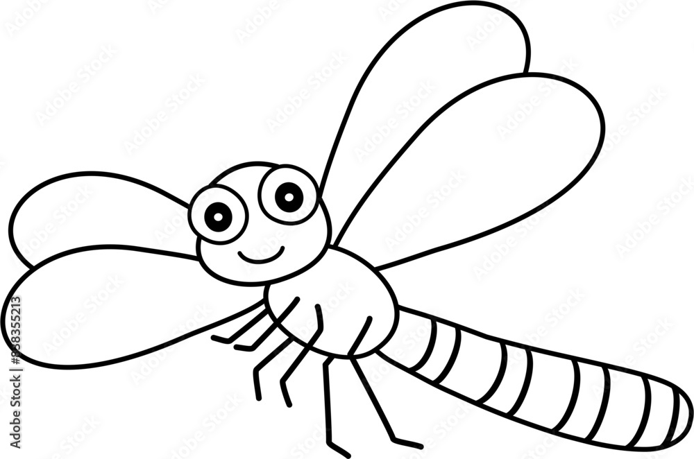 Obraz premium dragonfly cartoon lineart