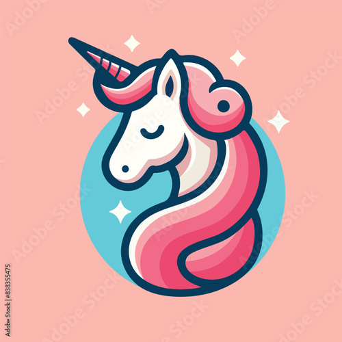 adorable unicorn flat style vector illustration