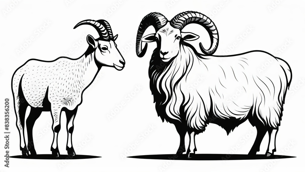 Fototapeta premium goat on a rock