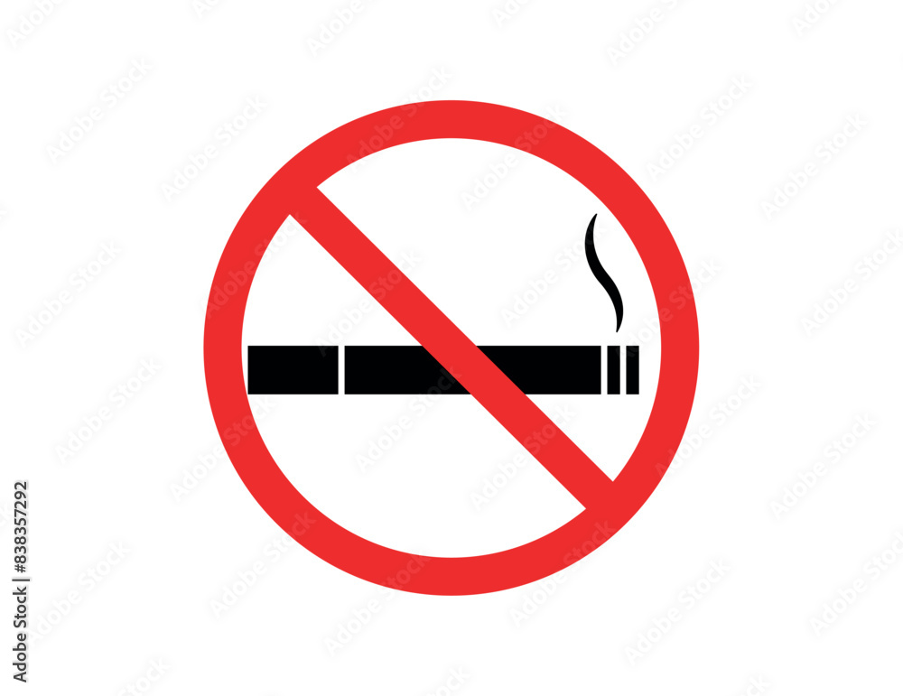 No Smoking Sign Sticker Vector Isolated On White Background No Smoking Sign Sticker Vector Isolated On White Background