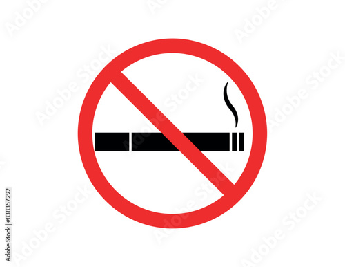 No Smoking Sign Sticker Vector Isolated On White Background