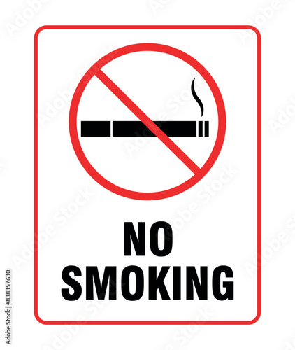 No Smoking Sign Sticker Vector Isolated On White Background