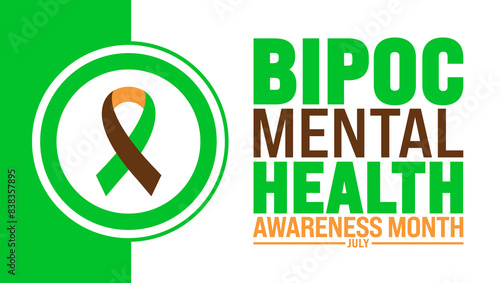 July is BIPOC Mental Health awareness month background template. Holiday concept. use to background, banner, placard, card, and poster design template with text inscription and standard color. vector