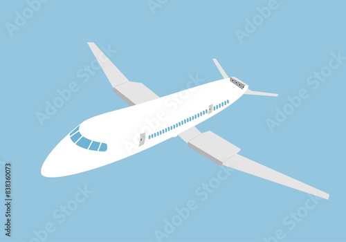 Avión comercial de pasajeros volando en el cielo.