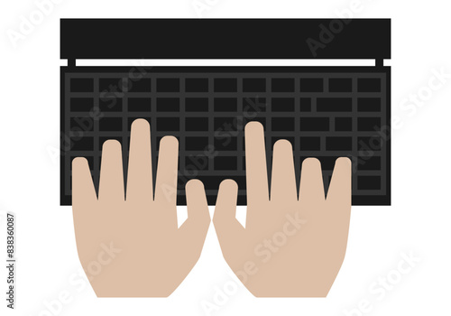 Manos tecleando en un teclado de pc