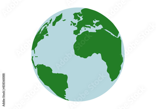Planeta tierra en fondo blanco.