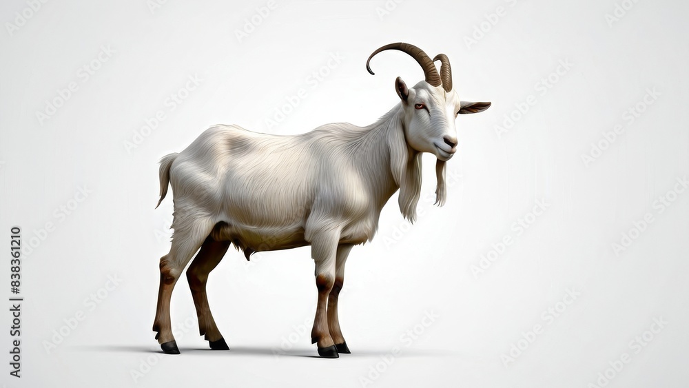 Fototapeta premium mountain goat on white