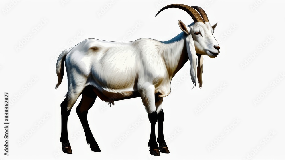 goat on a white background goat on a white background