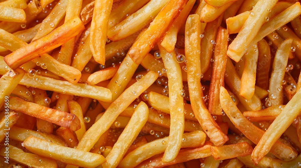Close Up of French Fries Frying in Oil With Bubbles. Generative AI Close Up of French Fries Frying in Oil With Bubbles. Generative AI