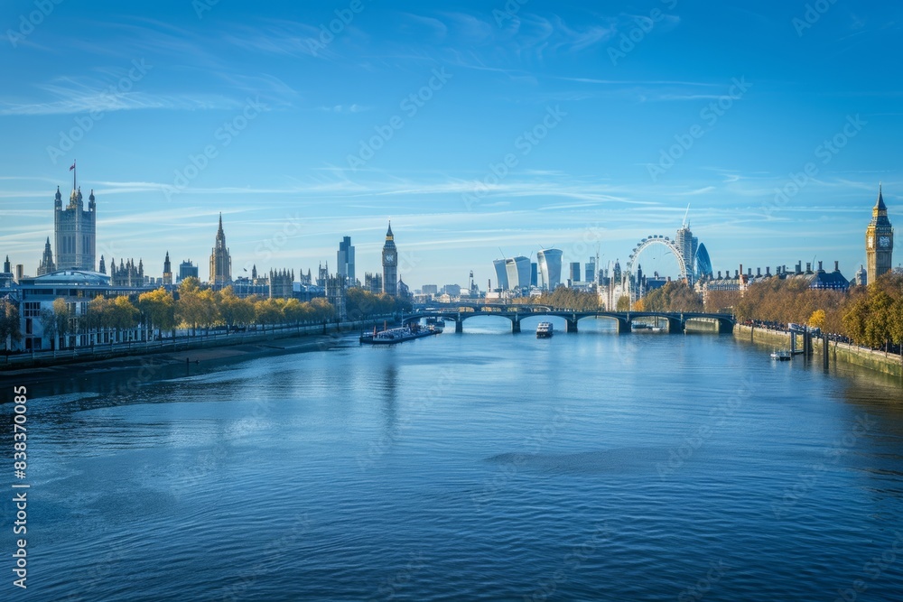 Fototapeta premium London's riverfront charm, picturesque cityscapes and waterways