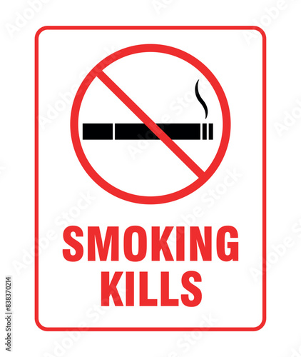Smoking Kills Sign Isolated On White Background