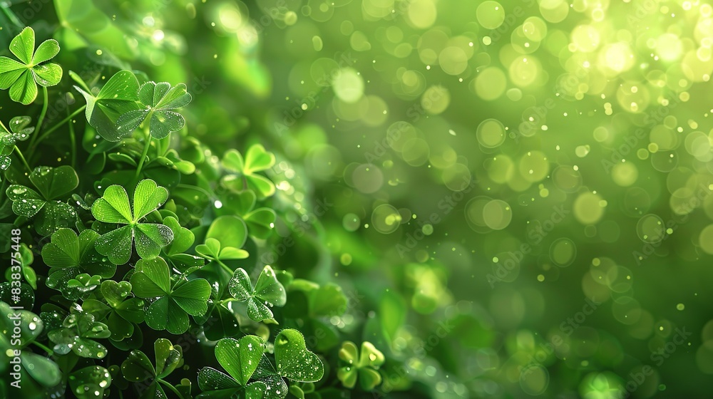 Charming backdrop for St. Patrick's Day. Banner and background, Generative AI. Charming backdrop for St. Patrick's Day. Banner and background, Generative AI.