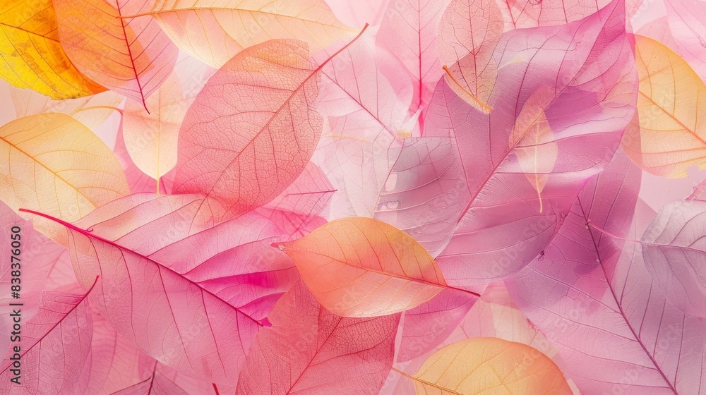 Obraz premium Autumn background watercolor leaves in red yellow and white abstract minimal outline design 