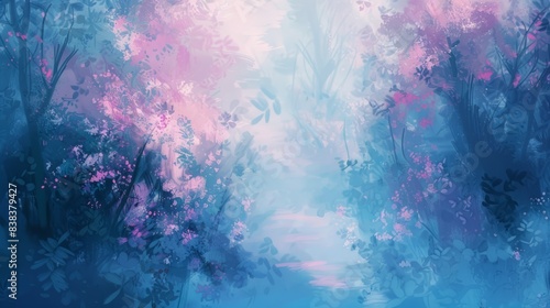 Ethereal abstract background featuring soft pastel brushstroke patterns