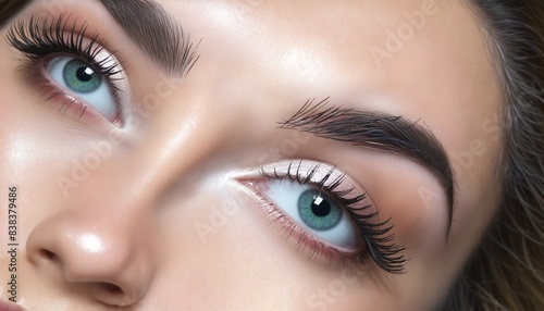 close up of female eye - nose part